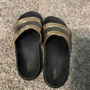 Mossimo Gold & Black Slides